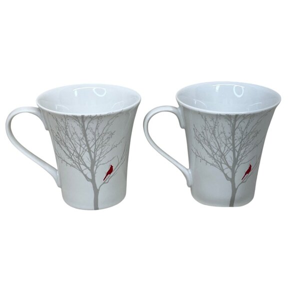 4 Pieces Noble Excellence Red Bird Cardinal Salad Plates Mugs - Picture 4 of 10